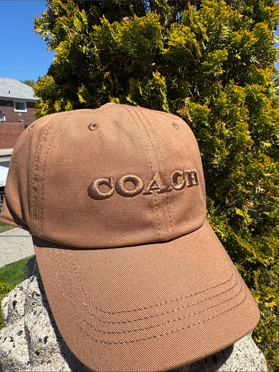 Coach Accessories - Coach Brown Embroidered Logo Baseball Cap